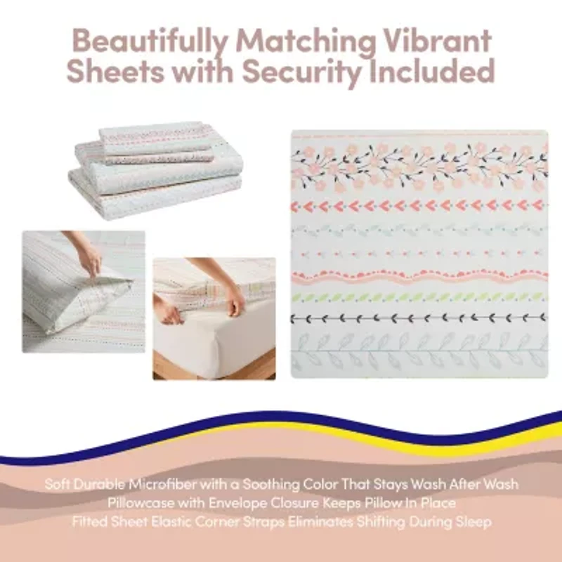 Sweet Home Collection Pompom Kids Bed A Bag Comforter Set