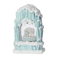 Roman 10"H Lighted Swirl Igloo With Polar Bears Christmas Tabletop Decor
