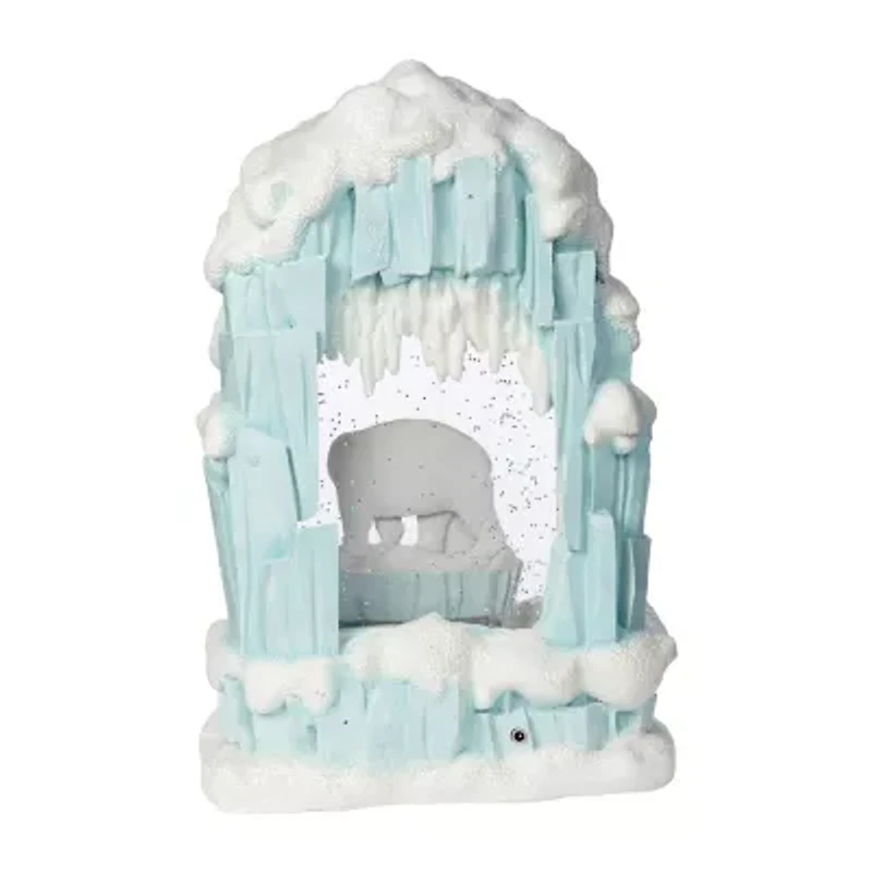 Roman 10"H Lighted Swirl Igloo With Polar Bears Christmas Tabletop Decor