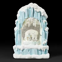 Roman 10"H Lighted Swirl Igloo With Polar Bears Christmas Tabletop Decor