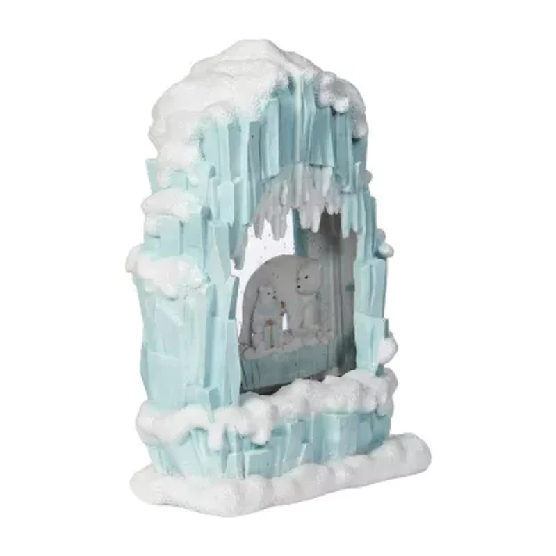 Roman 10"H Lighted Swirl Igloo With Polar Bears Christmas Tabletop Decor