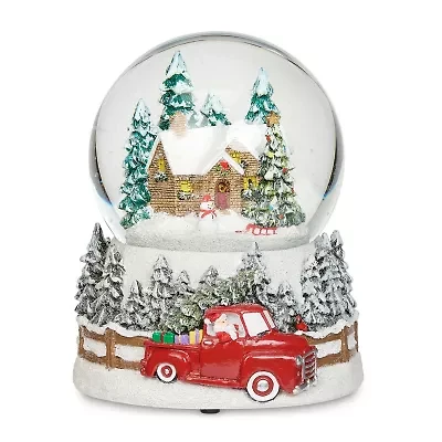 Roman 6"H Musical House Dome With Truck Base Christmas Tabletop Decor