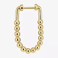 Silver Reflections Huggie Womens 14K Gold Over Brass 26.1mm Oval Hoop Earrings