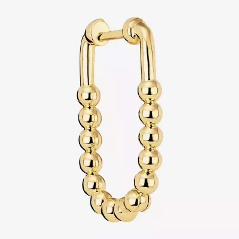 Silver Reflections Huggie Womens 14K Gold Over Brass 26.1mm Oval Hoop Earrings