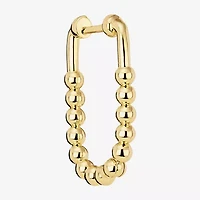 Silver Reflections Huggie Womens 14K Gold Over Brass 26.1mm Oval Hoop Earrings