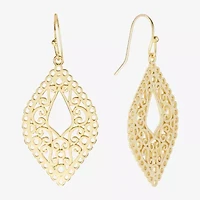 Silver Reflections Filigree Womens 14K Gold Over Brass Marquise Drop Earrings
