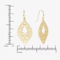 Silver Reflections Filigree Womens 14K Gold Over Brass Marquise Drop Earrings