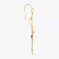 Silver Reflections Swirl Womens 14K Gold Over Brass Drop Earrings