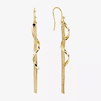 Silver Reflections Swirl Womens 14K Gold Over Brass Drop Earrings