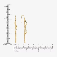 Silver Reflections Swirl Womens 14K Gold Over Brass Drop Earrings