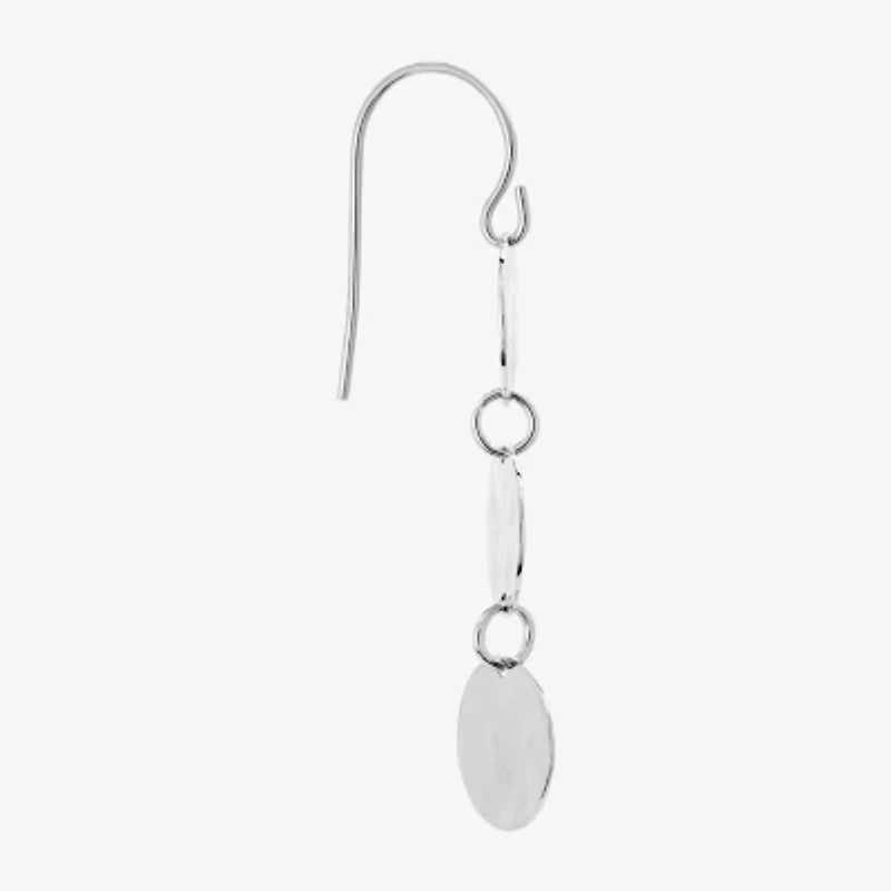 Silver Reflections Disc Womens Pure Silver Over Brass Drop Earrings