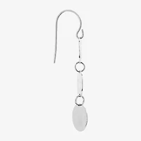 Silver Reflections Disc Womens Pure Silver Over Brass Drop Earrings