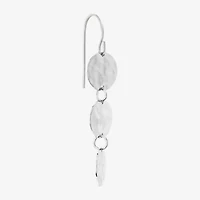 Silver Reflections Disc Womens Pure Silver Over Brass Drop Earrings