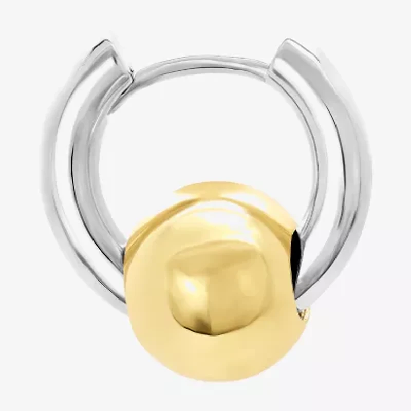 Silver Reflections Womens 14K Gold Over Brass 18.5mm Hoop Earrings