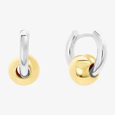 Silver Reflections Womens 14K Gold Over Brass 18.5mm Hoop Earrings