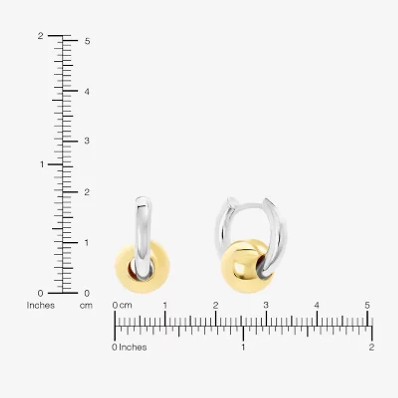 Silver Reflections Womens 14K Gold Over Brass 18.5mm Hoop Earrings