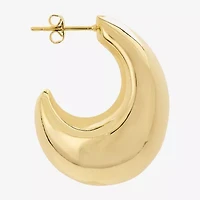 Silver Reflections Womens 14K Gold Over Brass 32mm Hoop Earrings