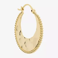 Silver Reflections Hammered Womens 14K Gold Over Brass 31.4mm Hoop Earrings