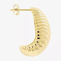 Silver Reflections Textured Womens 14K Gold Over Brass Drop Earrings