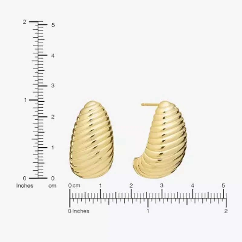 Silver Reflections Textured Womens 14K Gold Over Brass Drop Earrings