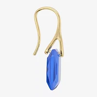 Sparkle Allure Womens Blue Glass 14K Gold Over Brass Drop Earrings