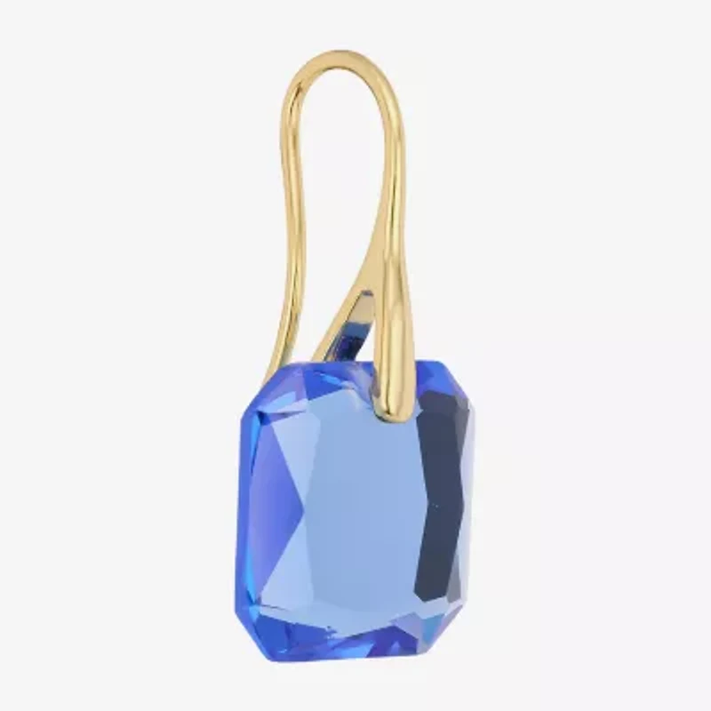 Sparkle Allure Womens Blue Glass 14K Gold Over Brass Drop Earrings