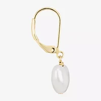 Sparkle Allure Womens White Simulated Pearl 14K Gold Over Brass Heart Drop Earrings
