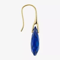 Sparkle Allure Womens Blue Crystal 14K Gold Over Brass Drop Earrings