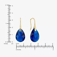 Sparkle Allure Womens Blue Crystal 14K Gold Over Brass Drop Earrings