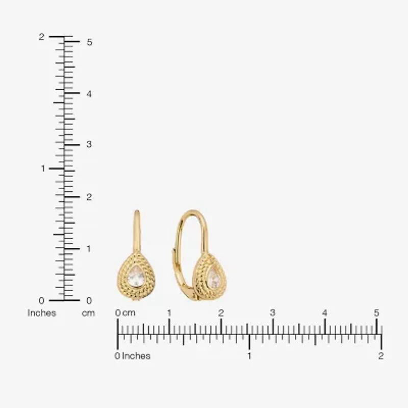 Sparkle Allure Womens Cubic Zirconia 14K Gold Over Brass Drop Earrings