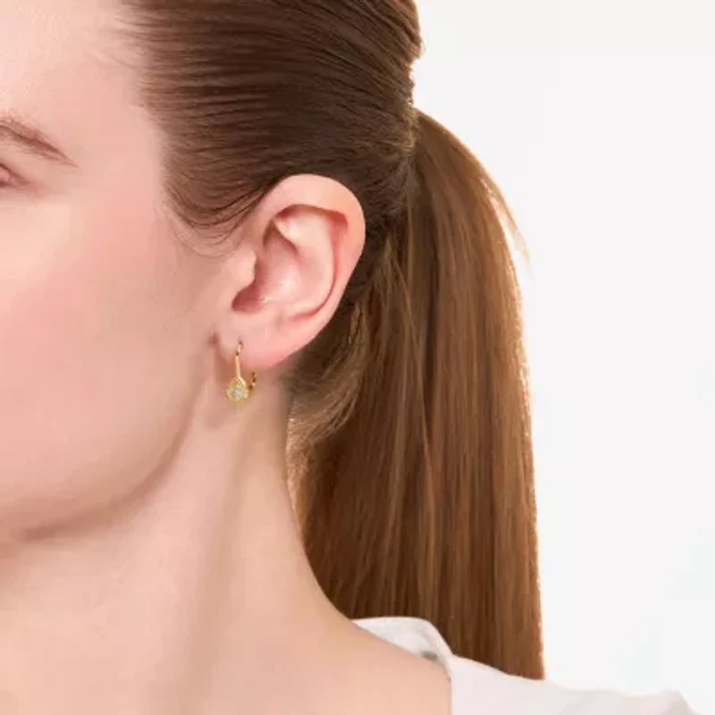 Sparkle Allure Womens Cubic Zirconia 14K Gold Over Brass Drop Earrings