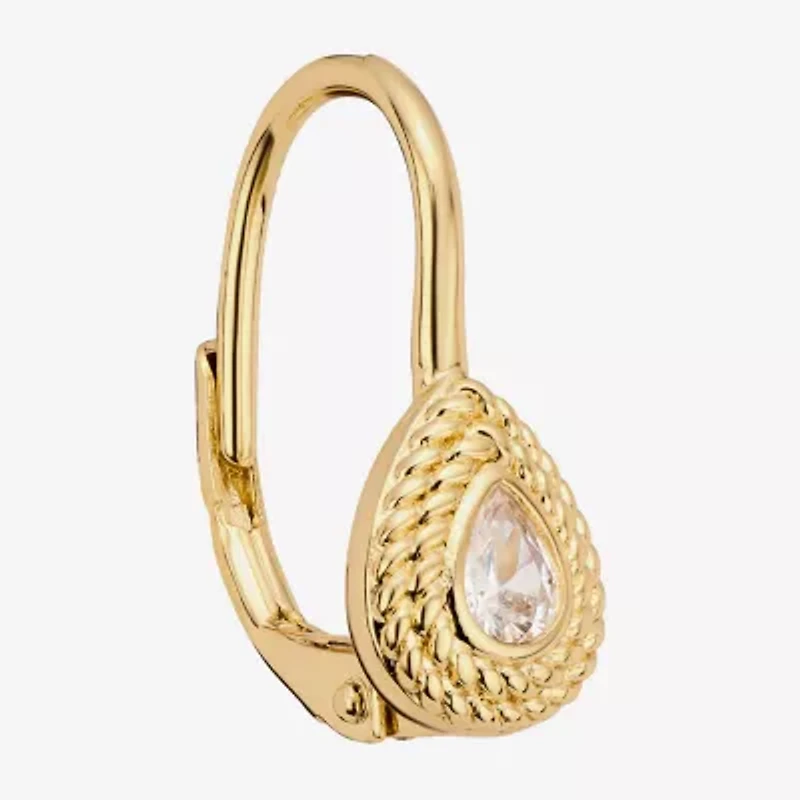 Sparkle Allure Womens Cubic Zirconia 14K Gold Over Brass Drop Earrings