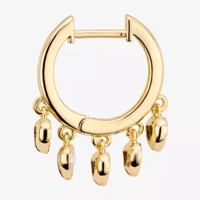 Sparkle Allure Womens Crystal 14K Gold Over Brass Heart Drop Earrings