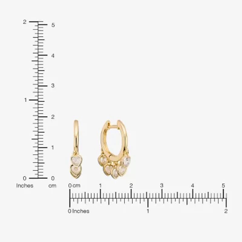 Sparkle Allure Womens Crystal 14K Gold Over Brass Heart Drop Earrings