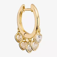 Sparkle Allure Womens Crystal 14K Gold Over Brass Heart Drop Earrings
