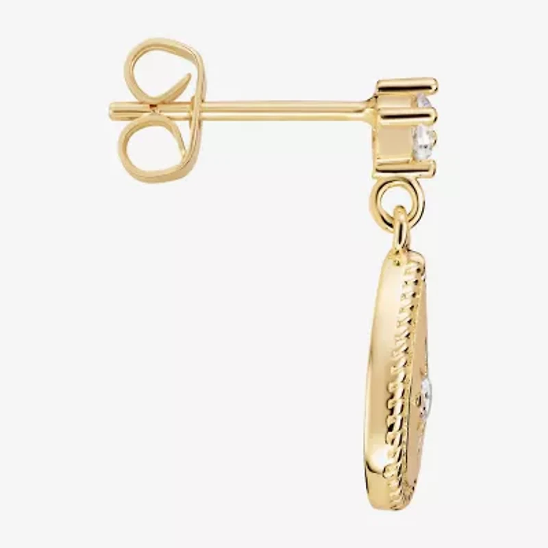 Sparkle Allure Womens Cubic Zirconia 14K Gold Over Brass Drop Earrings