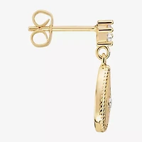 Sparkle Allure Womens Cubic Zirconia 14K Gold Over Brass Drop Earrings