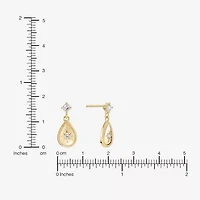 Sparkle Allure Womens Cubic Zirconia 14K Gold Over Brass Drop Earrings