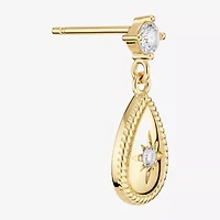 Sparkle Allure Womens Cubic Zirconia 14K Gold Over Brass Drop Earrings