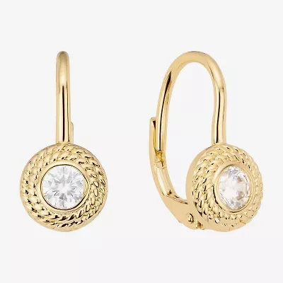 Sparkle Allure Womens Cubic Zirconia 14K Gold Over Brass Round Drop Earrings