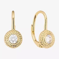 Sparkle Allure Womens Cubic Zirconia 14K Gold Over Brass Round Drop Earrings