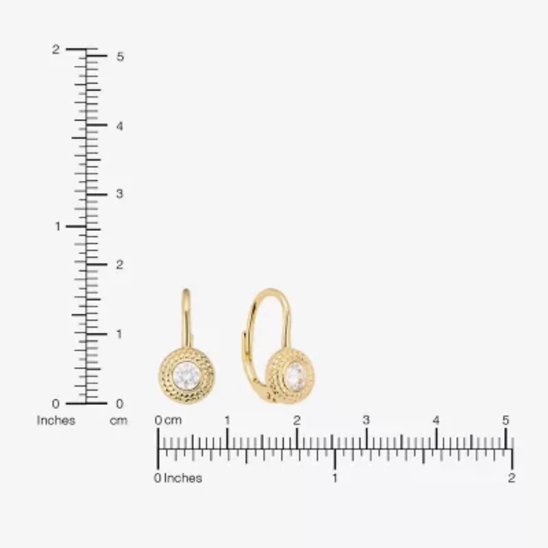Sparkle Allure Womens Cubic Zirconia 14K Gold Over Brass Round Drop Earrings