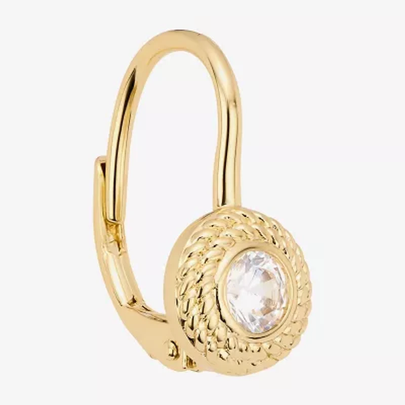 Sparkle Allure Womens Cubic Zirconia 14K Gold Over Brass Round Drop Earrings