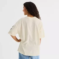 Hk X Ppg Oversized Tee Womens Juniors Crew Neck Short Sleeve Hello Kitty Powerpuff Girls Graphic T-Shirt