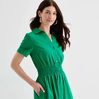 Be by CHETTA B Womens Short Sleeve Maxi Dress