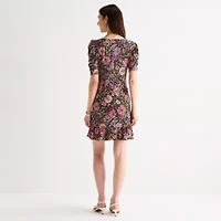MSK Womens Short Sleeve Floral Shift Dress