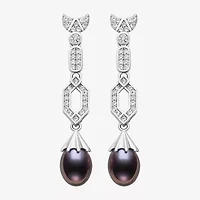 Limited Quantities! Womens Dyed Cultured Freshwater Pearl Sterling Silver Drop Earrings