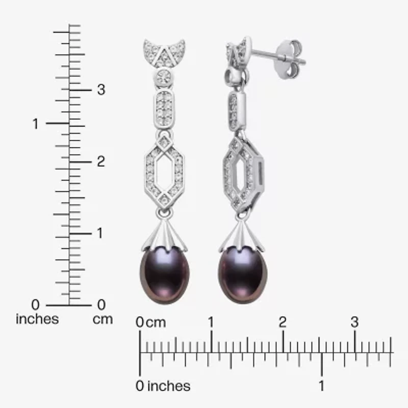 Limited Quantities! Womens Dyed Cultured Freshwater Pearl Sterling Silver Drop Earrings