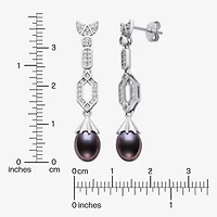 Limited Quantities! Womens Dyed Cultured Freshwater Pearl Sterling Silver Drop Earrings