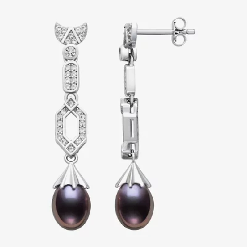 Limited Quantities! Womens Dyed Cultured Freshwater Pearl Sterling Silver Drop Earrings
